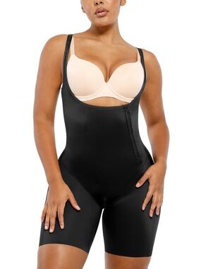 Shapellx Full Body Shapewear Bodysuit Womens Medium Black Waist Trainer